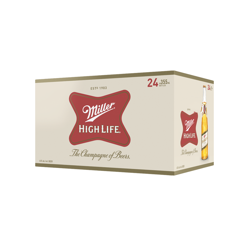 MILLER HIGH LIFE 24 X Bottle 355 ml 