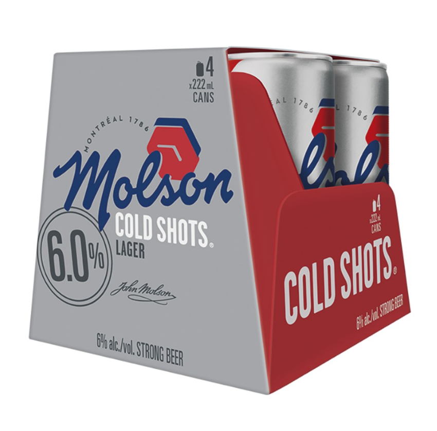 MOLSON COLD SHOTS 4 X Can 222 ml 