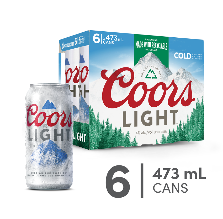 COORS LIGHT 6 X Can 473 ml 