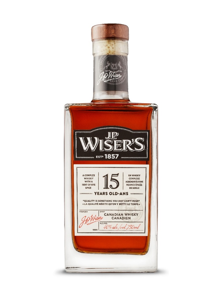J.P. Wiser's 15 Year Old Canadian Whisky - 750 ml bottle