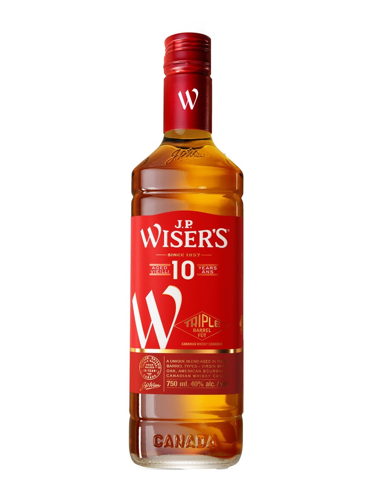 J.P. Wiser's 10 Year Old Canadian Whisky - 750 ml bottle