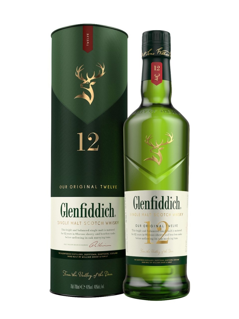 Glenfiddich 12 Year Old Single Malt Scotch Whisky - 750 ml bottle
