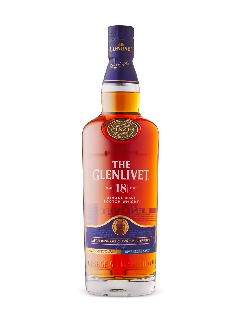 The Glenlivet 18YO Single Malt Scotch Whisky - 750 ml bottle