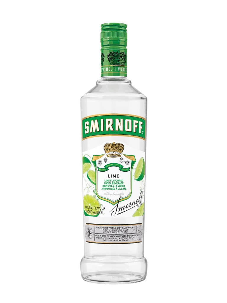 Smirnoff Lime Flavoured Vodka - 750 ml bottle
