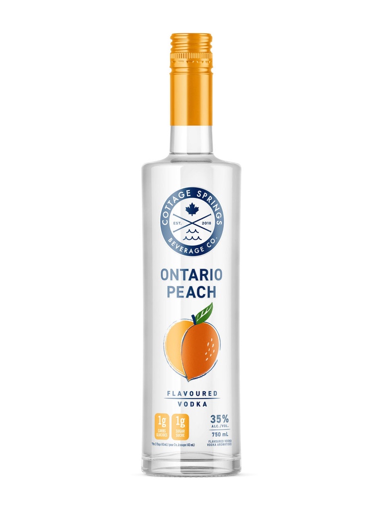 Cottage Springs Ontario Peach Flavoured Vodka - 750 ml bottle