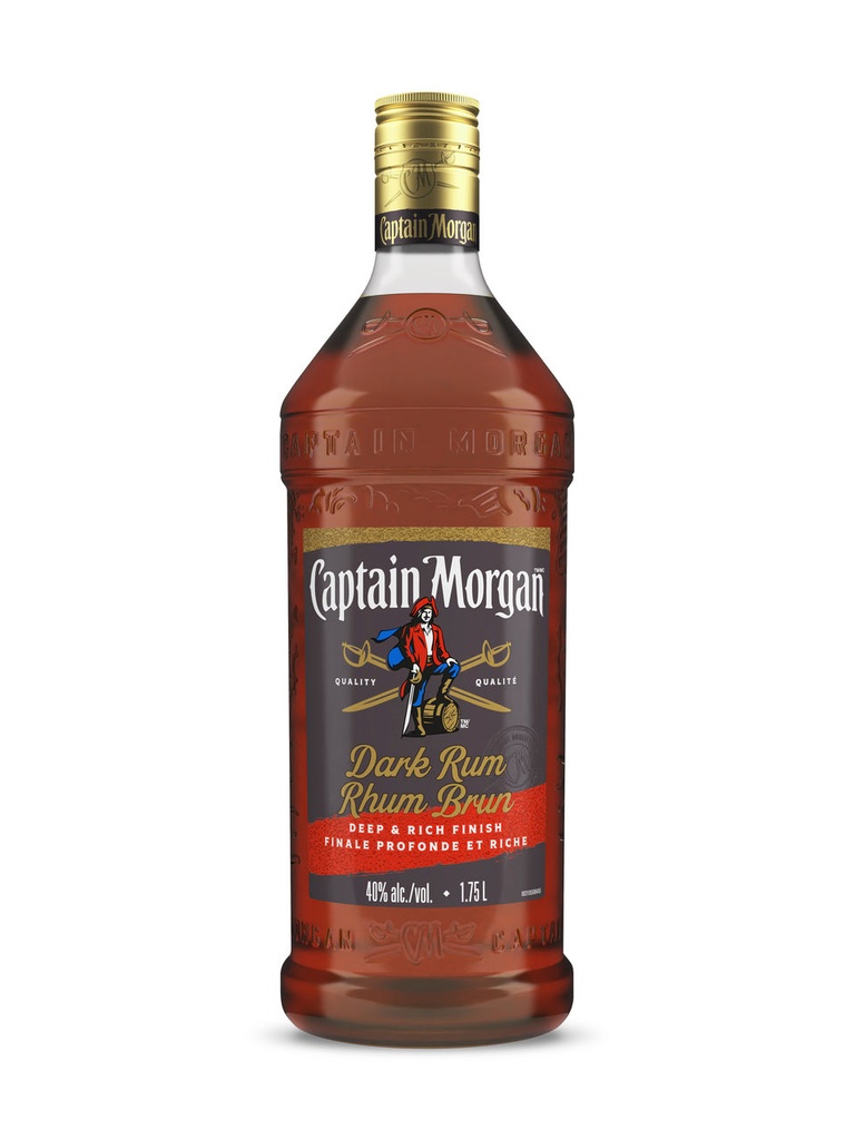 Captain Morgan Dark Rum (PET) - 1750 ml bottle