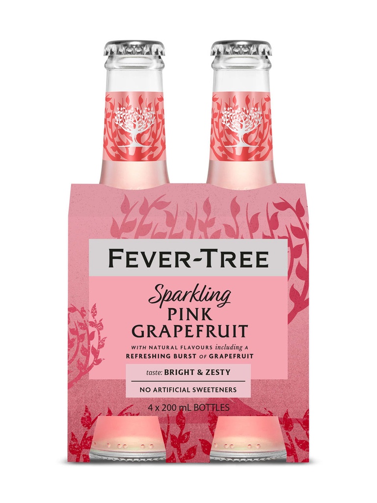 Fever-Tree Sparkling Pink Grapefruit 4x200mL - 4 x 200 ml bottle