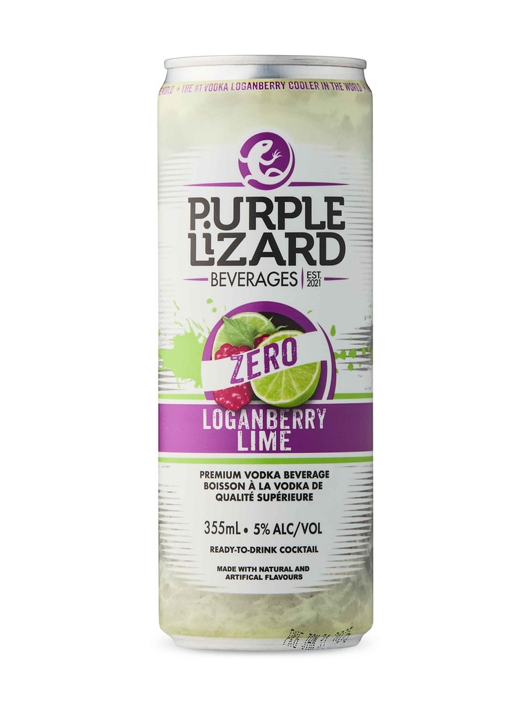 Purple Lizard Loganberry Lime - 355 ml can