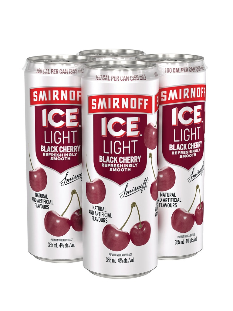 Smirnoff Ice Light Black Cherry & Soda - 4 x 355 ml can