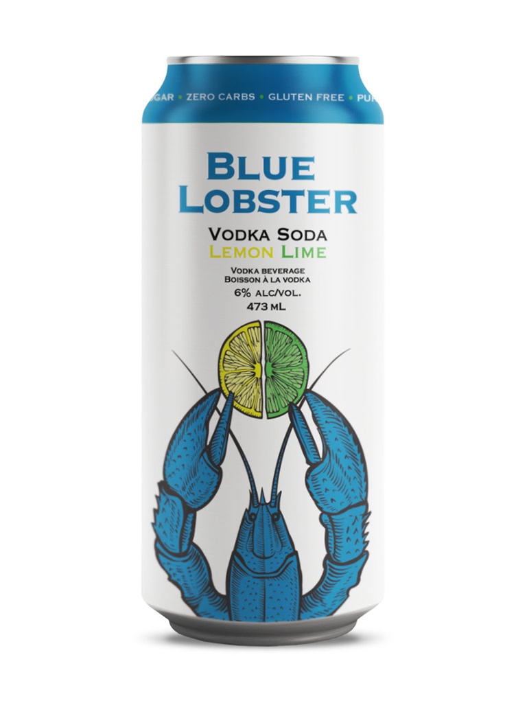 Blue Lobster Vodka Soda Lemon Lime - 473 ml can