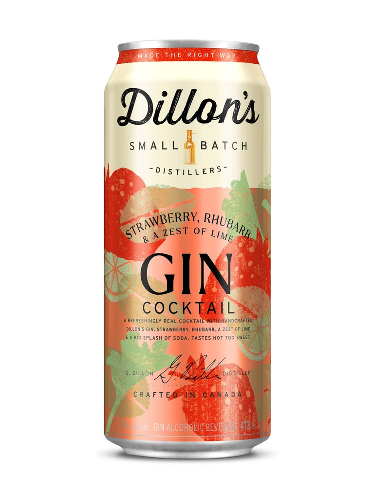 Dillon's Strawberry Rhubarb & A Zest Of Lime - 473 ml can