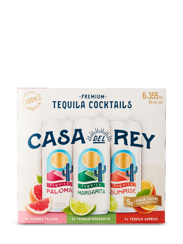 Casa Del Rey Tequila Cocktail Mixed 6 Pack - 6 x 355 ml can