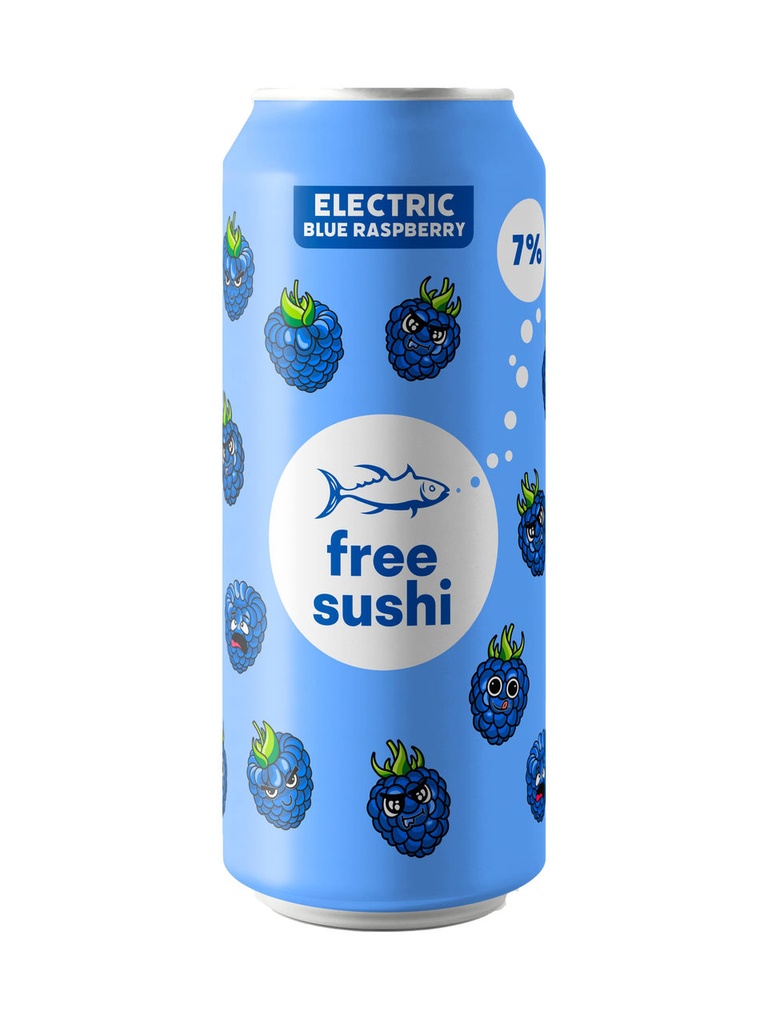 free sushi Electric Blue Raspberry - 473 ml can