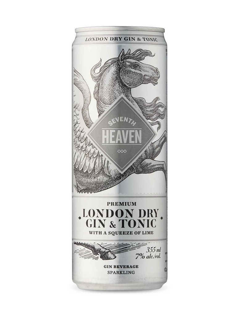 Seventh Heaven London Dry Gin & Tonic - 355 ml can