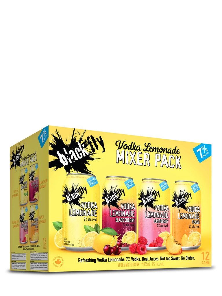 Black Fly Vodka Lemonade Mixer Pack - 12 x 355 ml can