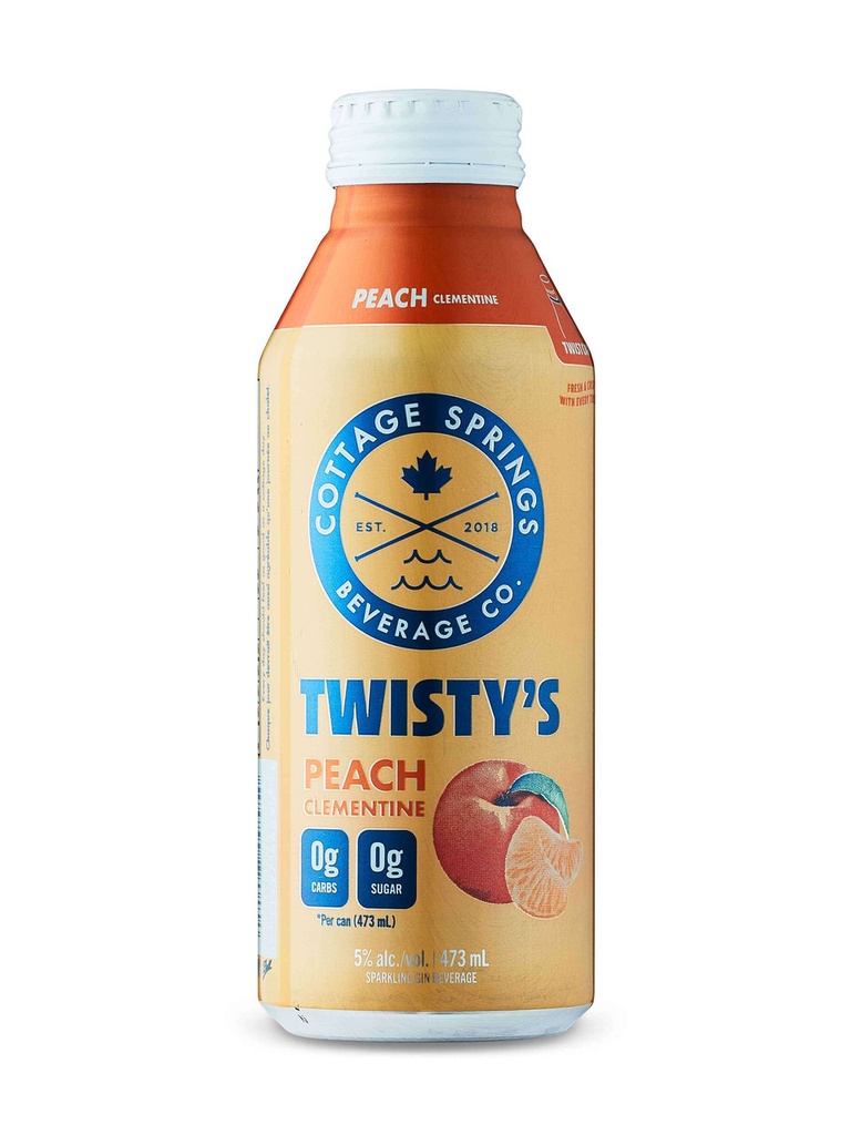 Cottage Springs Peach Clementine Twisty's - 473 ml can