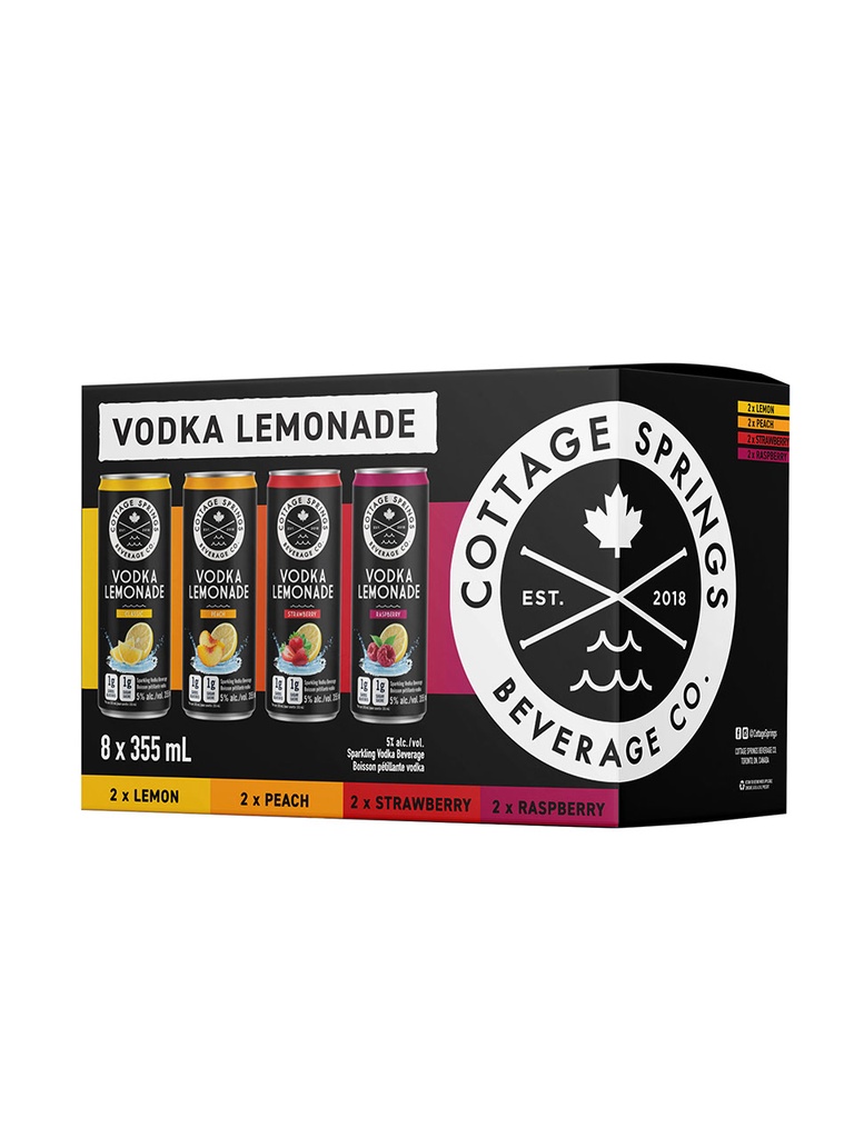 Cottage Springs Vodka Lemonade Mixed 8 Pack - 8 x 355 ml can