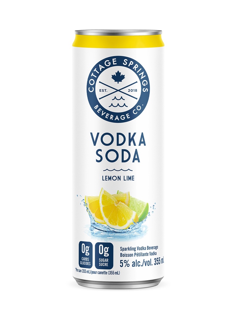 Cottage Springs Lemon Lime Vodka Soda - 355 ml can