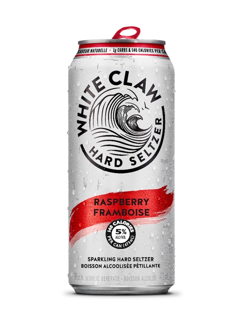 White Claw Hard Seltzer Raspberry - 473 ml can