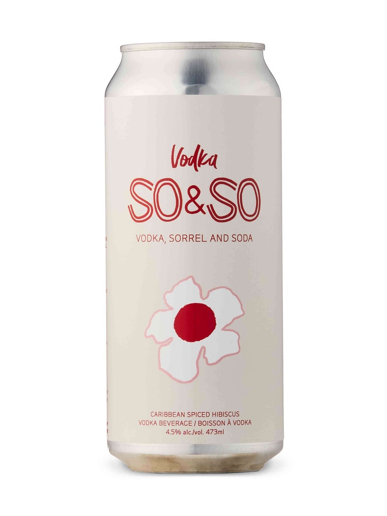 Vodka So&So (Vodka Sorrel and Soda) - 473 ml can
