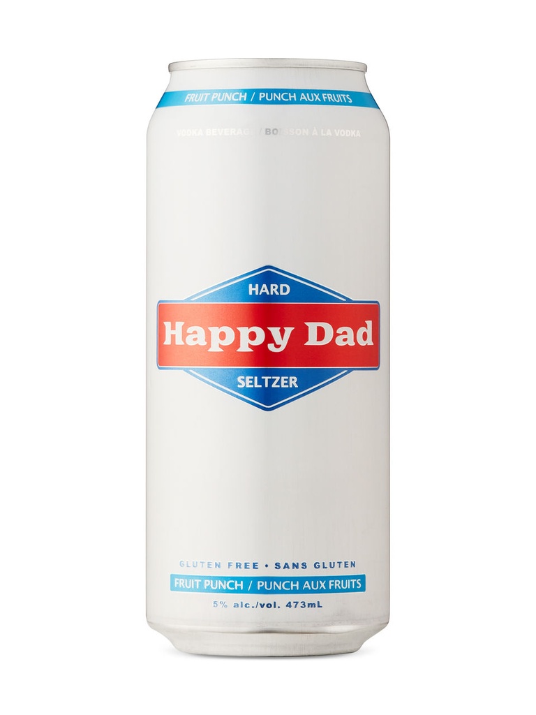 Happy Dad Hard Seltzer Fruit Punch - 473 ml can