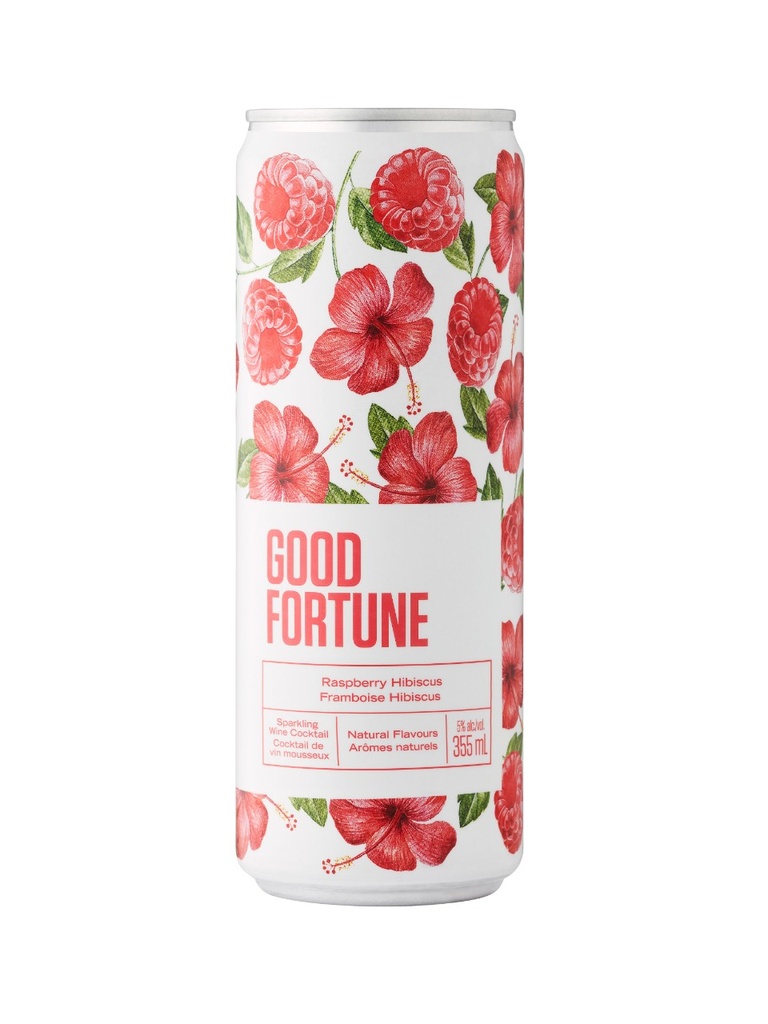Good Fortune Raspberry Hibiscus Sparkling Wine Beverage - 355 ml can