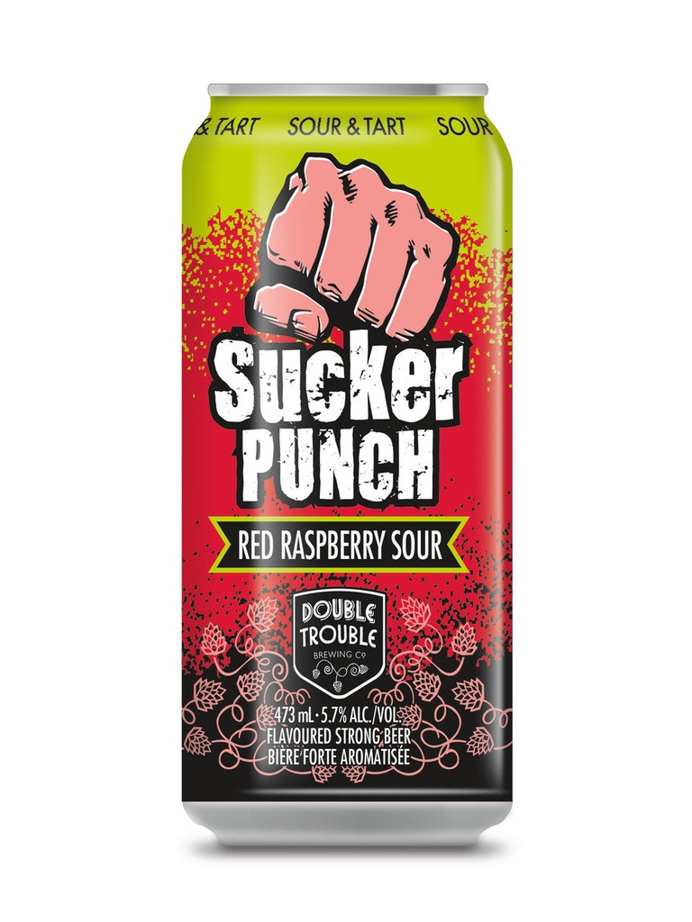 Double Trouble Sucker Punch Red Raspberry Sour Ale - 473 ml can