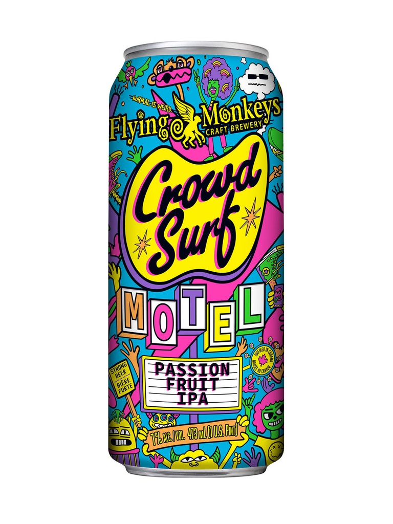 Flying Monkeys Crowd Surf Motel Passion Fruit IPA - 473 ml can