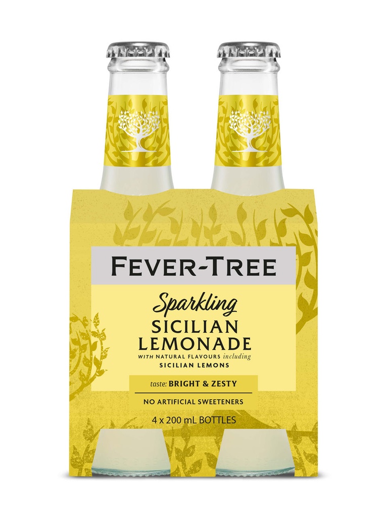 Fever-Tree Sparkling Sicillian Lemonade 4x200mL - 4 x 200 ml bottle
