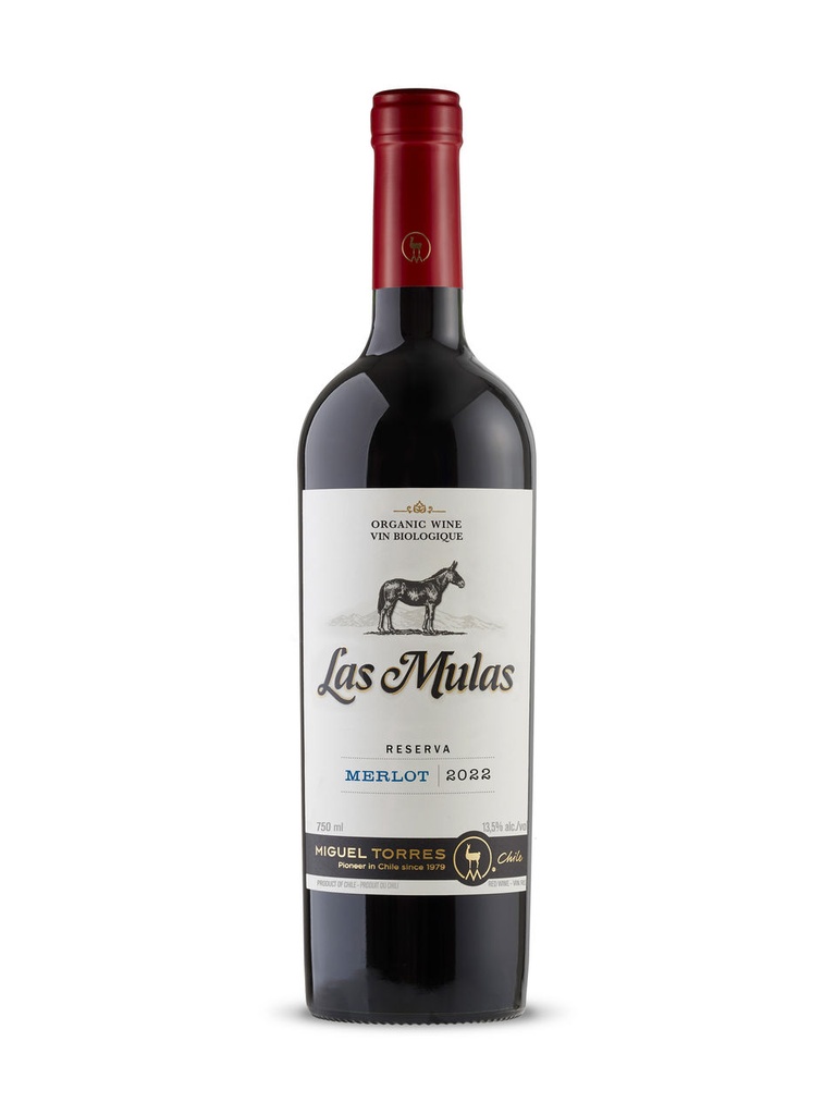 Las Mulas Merlot Reserva Organic - 750 ml bottle
