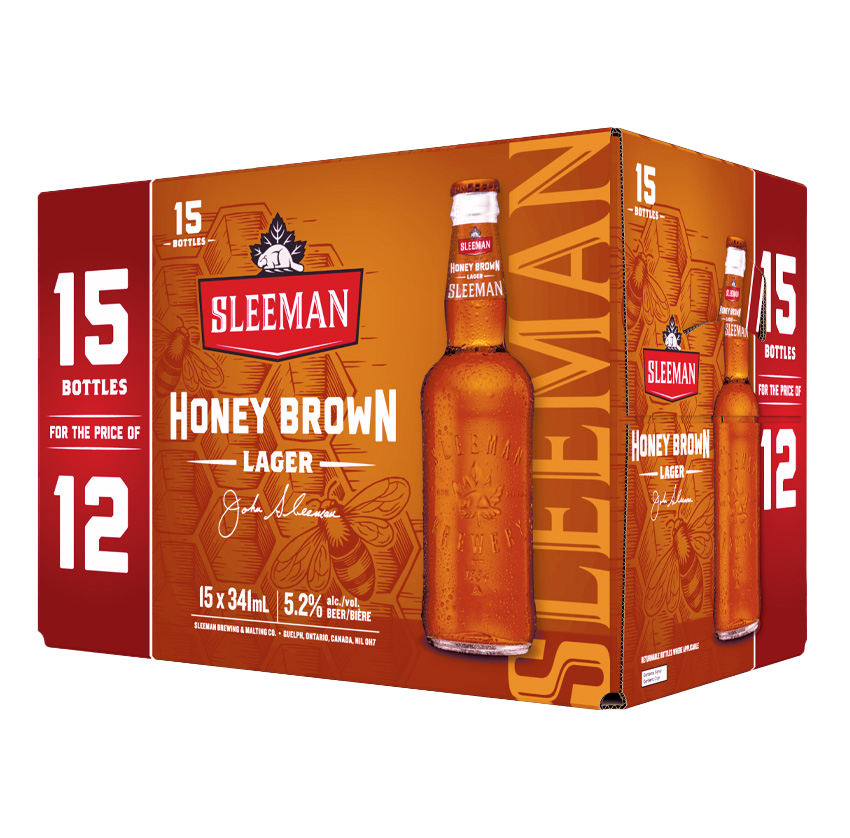 SLEEMAN HONEY BROWN LAGER 15 X Bottle 341 ml 
