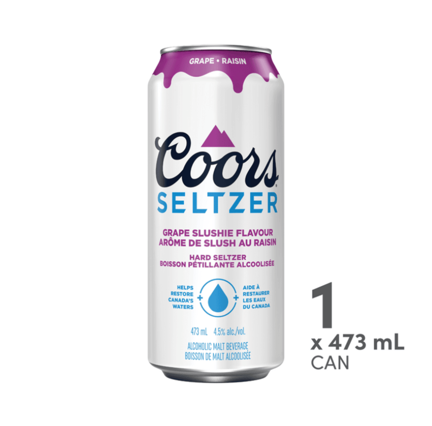 COORS SELTZER GRAPE SLUSHIE 1 X Can 473 ml 