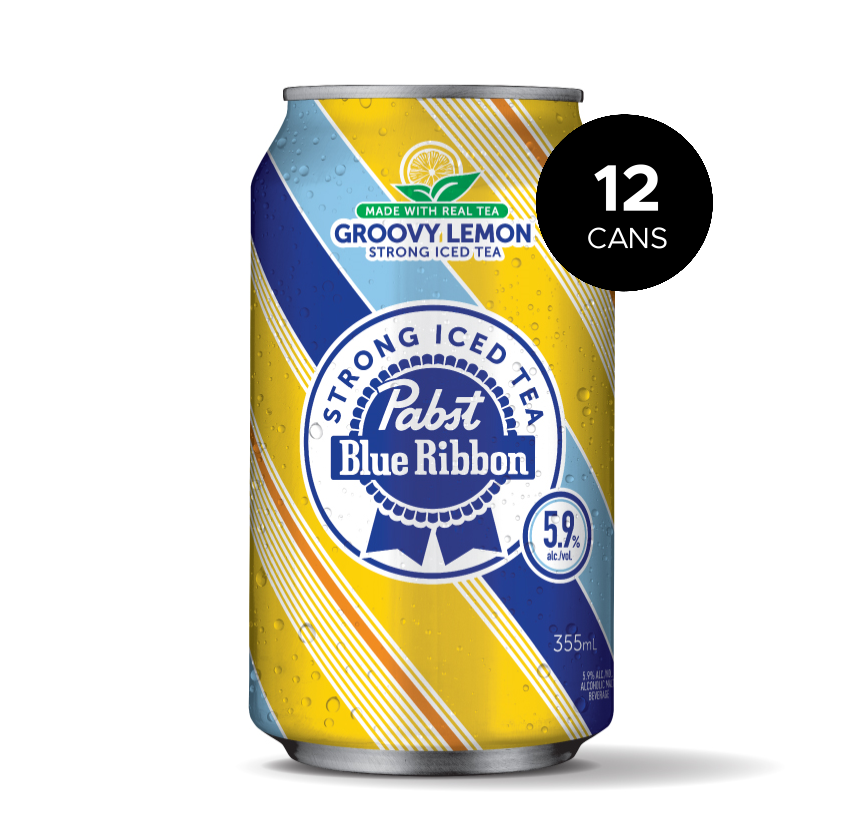 PABST GROOVY LEMON STRONG ICED TEA 12 X Can 355 ml 