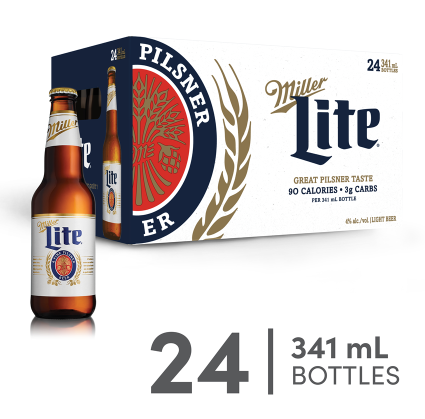 MILLER LITE 24 X Bottle 341 ml 