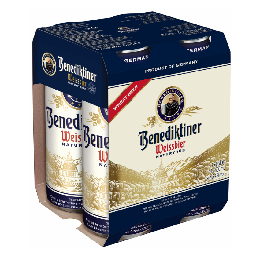 BENEDIKTINER WEISSBIER 4 X Can 500 ml 