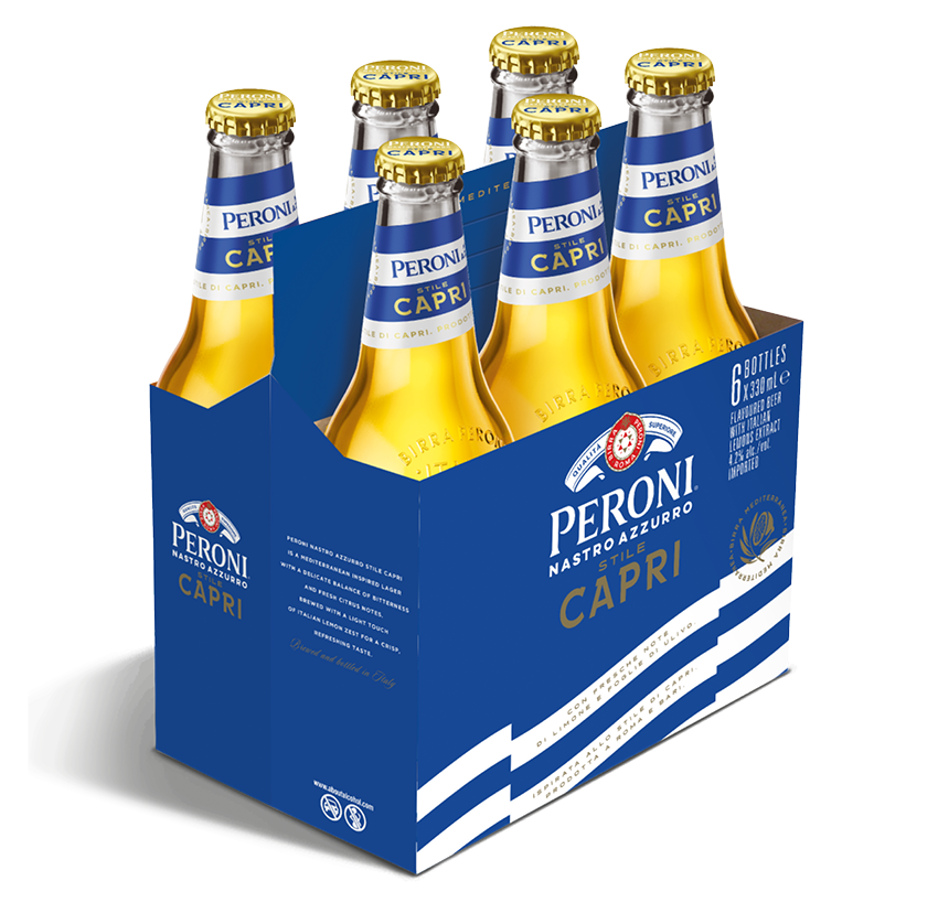 PERONI NASTRO AZZURRO STILE CAPRI 6 X Bottle 330 ml 