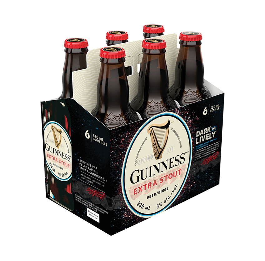 GUINNESS EXTRA STOUT 6 X Bottle 330 ml 