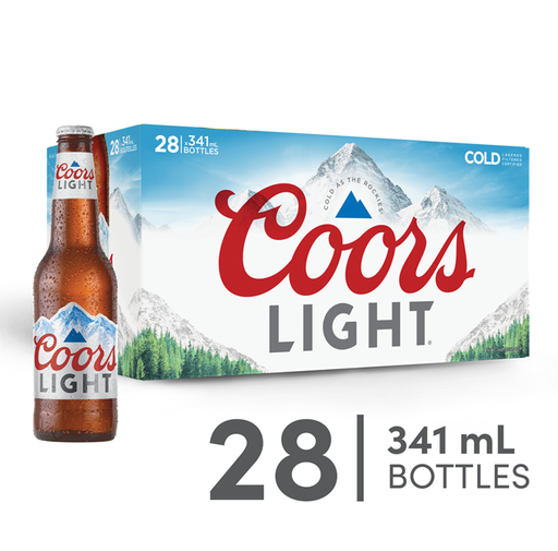 COORS LIGHT 28 X Bottle 341 ml 