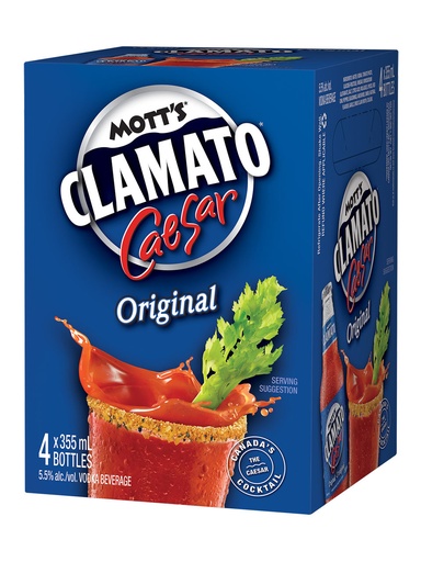[569418] Mott's Clamato Caesar Original - 4 x 355 ml bottle