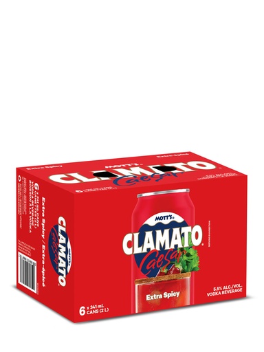 [34823] Mott's Clamato Caesar Extra Spicy - 6 x 341 ml can