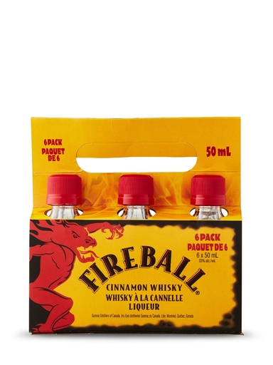 [10946] Fireball 50ml 6 Pack Carrier - 6 x 50 ml bottle