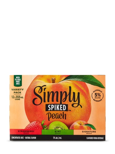 [36618] Simply Spiked Peach Variety Pack - 12 x 355 ml can