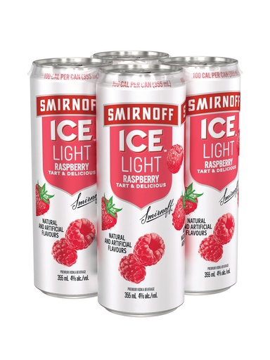 [450130] Smirnoff Ice Light Raspberry & Soda - 4 x 355 ml can