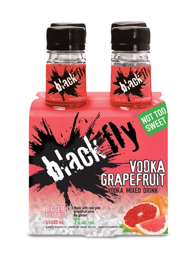 [407437] Black Fly Vodka Grapefruit (PET) - 4 x 400 ml bottle