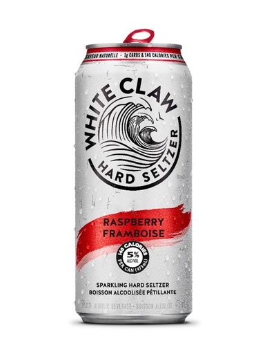 [19118] White Claw Hard Seltzer Raspberry - 473 ml can
