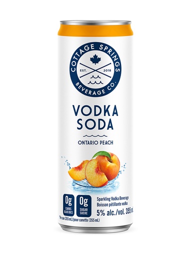 [553537] Cottage Springs Ontario Peach Vodka Soda - 355 ml can