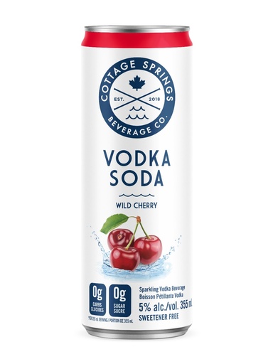 [19142] Cottage Springs Wild Cherry Vodka Soda - 355 ml can