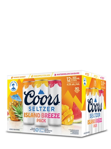 [36614] Coors Seltzer Island Breeze Variety Pack - 12 x 355 ml can