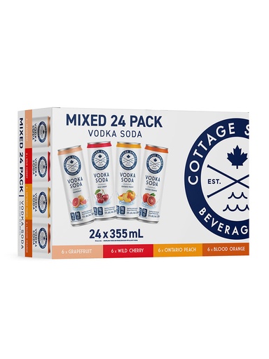 [24359] Cottage Springs Vodka Soda Mixed 24 Pack - 24 x 355 ml can