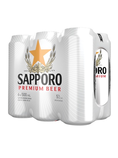 [459818] Sapporo Premium Beer - 6 x 500 ml can